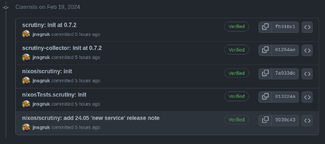 commits on nixpkgs pr
