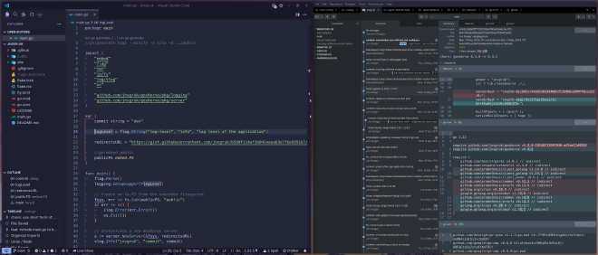 visual studio code and sublime merge side-by-side