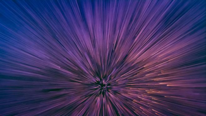 Abstract purple "starburst" graphic.
